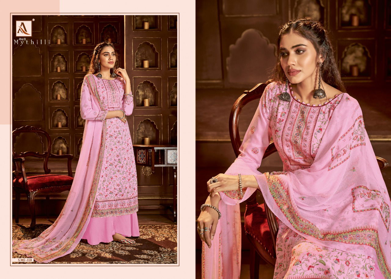 Alok Mythilli 2 Designer Casual Regular Wear Pure Jam Cotton Digital Printed Thread Embroidery And Swarovski Diamond Work Dress Material Collection